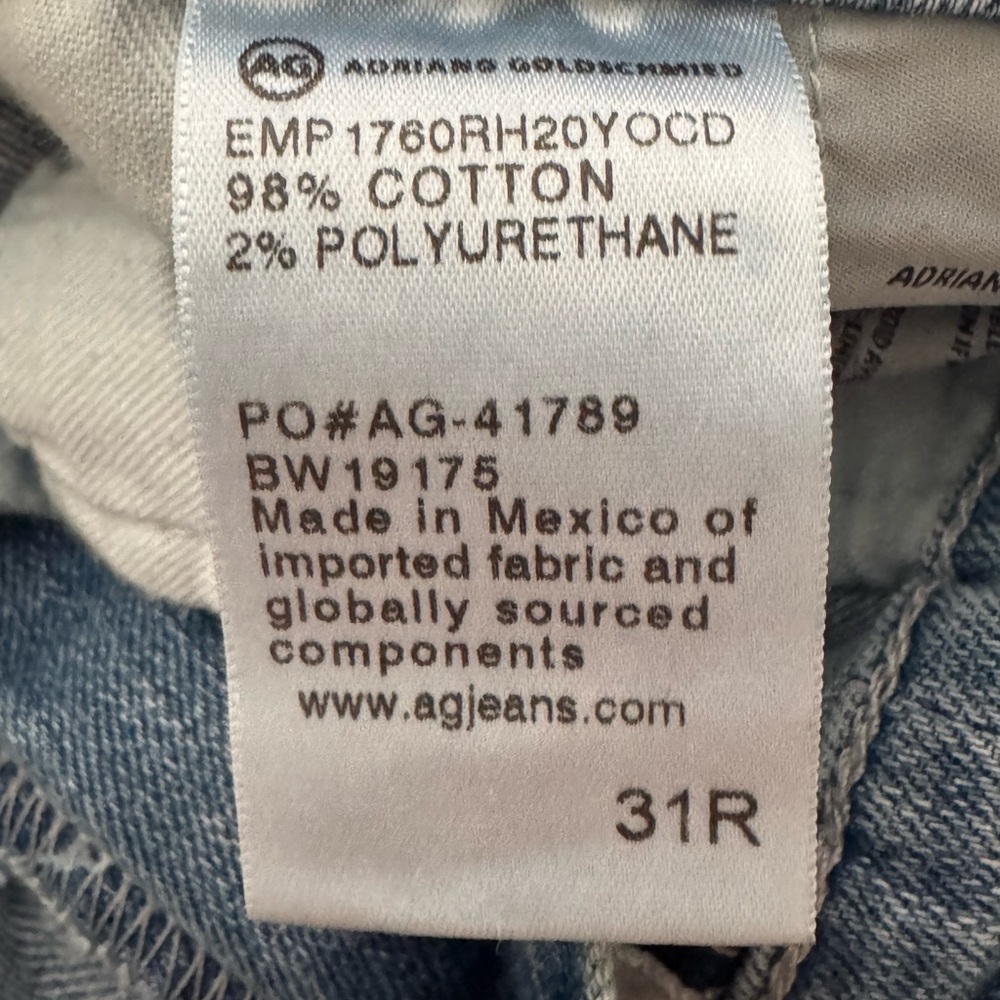 AG Adriano Goldschmied Women's Distressed Blue Jeans - Picture 6 of 8